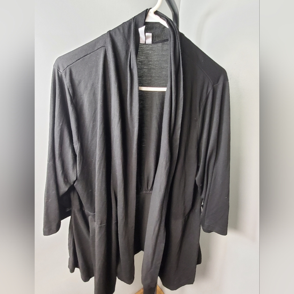 Dots Black Open Front Cape Jacket